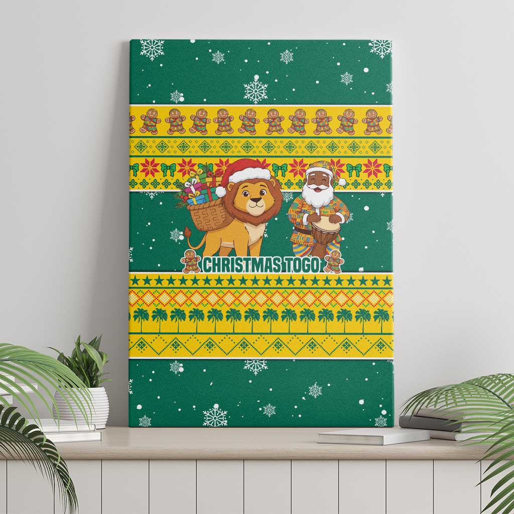 Togo Christmas Canvas Wall Art with Santa Lion Drummer Gingerbread and National Emblem - Wonder Print Shop