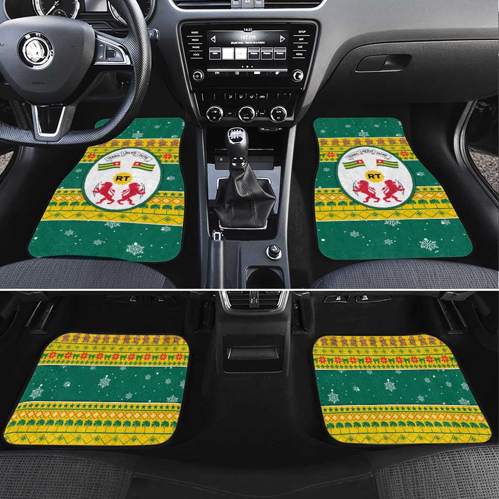 Togo Christmas Car Mats with Santa Lion Drummer Gingerbread and National Emblem - Wonder Print Shop