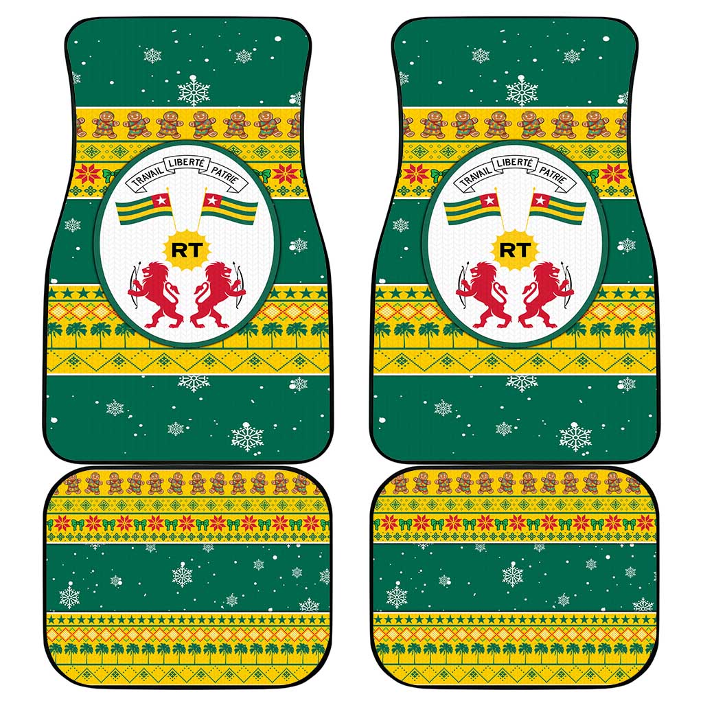 Togo Christmas Car Mats with Santa Lion Drummer Gingerbread and National Emblem - Wonder Print Shop