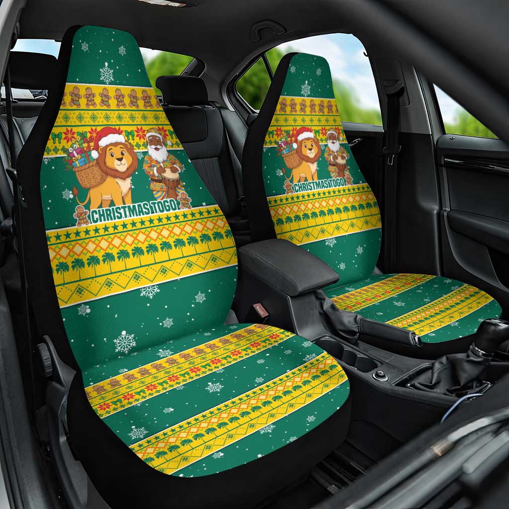 Togo Christmas Car Seat Cover with Santa Lion Drummer Gingerbread and National Emblem - Wonder Print Shop