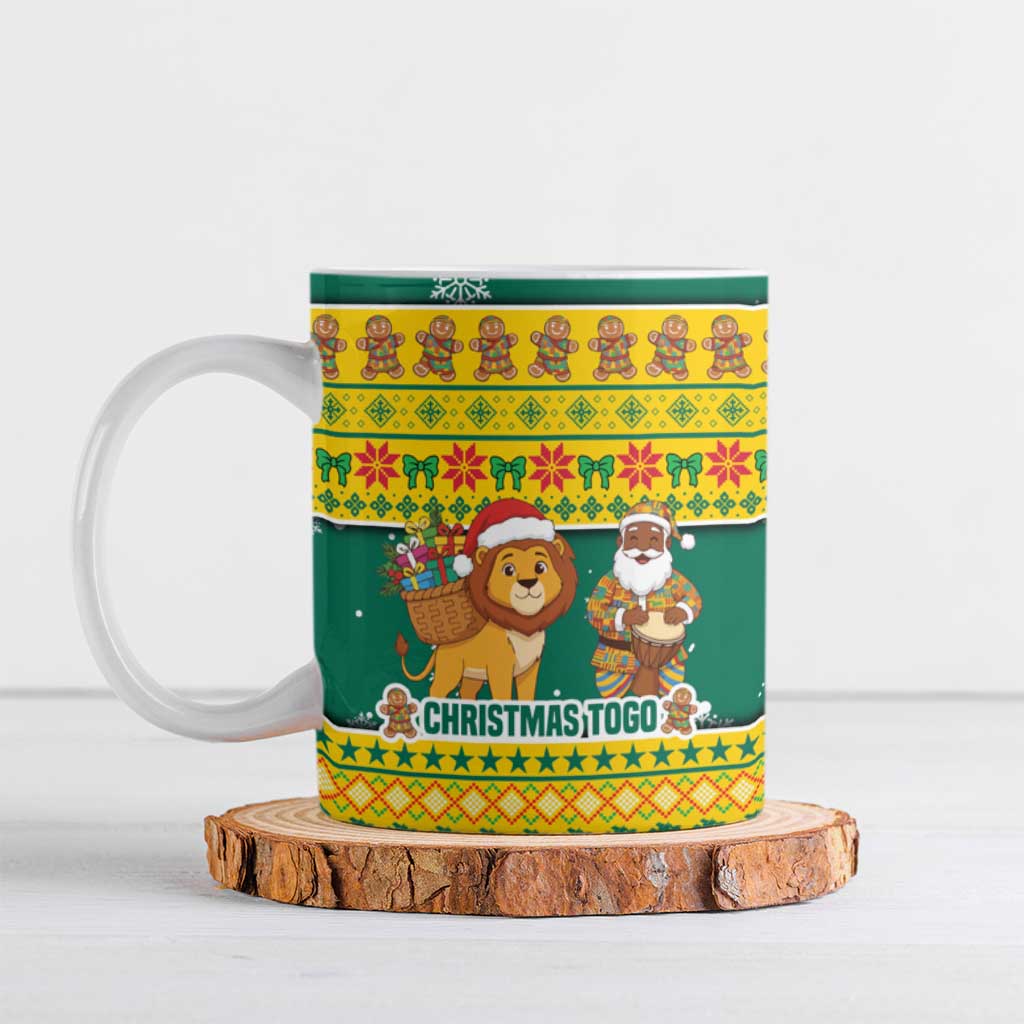 Togo Christmas Ceramic Mug with Santa Lion Drummer Gingerbread and National Emblem - Wonder Print Shop