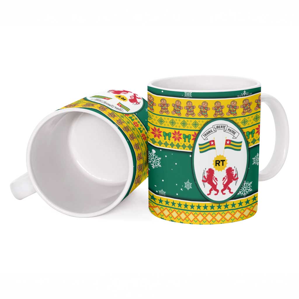 Togo Christmas Ceramic Mug with Santa Lion Drummer Gingerbread and National Emblem - Wonder Print Shop