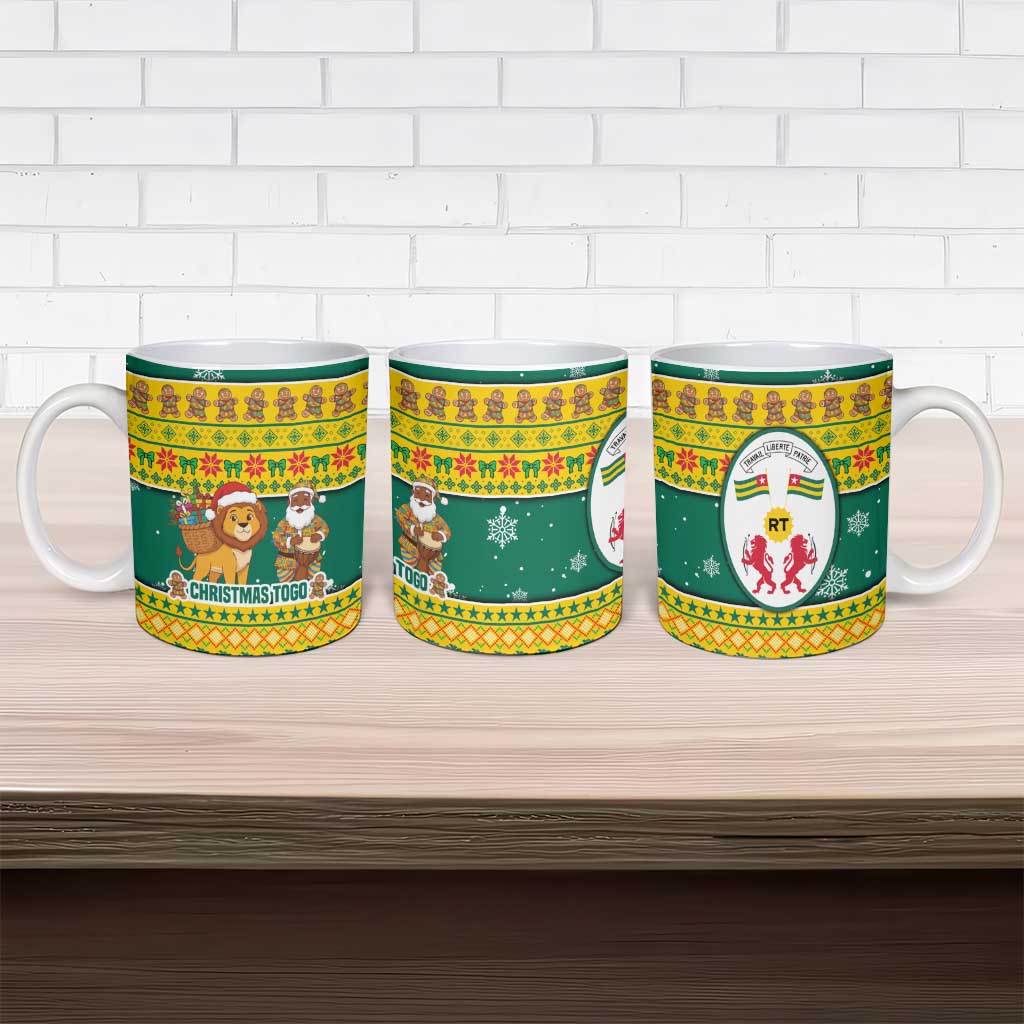 Togo Christmas Ceramic Mug with Santa Lion Drummer Gingerbread and National Emblem - Wonder Print Shop