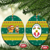 Togo Christmas Ceramic Ornament with Santa Lion Drummer Gingerbread and National Emblem - Wonder Print Shop