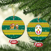 Togo Christmas Ceramic Ornament with Santa Lion Drummer Gingerbread and National Emblem - Wonder Print Shop
