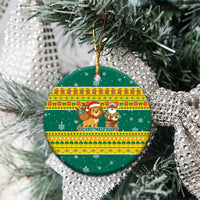 Togo Christmas Ceramic Ornament with Santa Lion Drummer Gingerbread and National Emblem - Wonder Print Shop