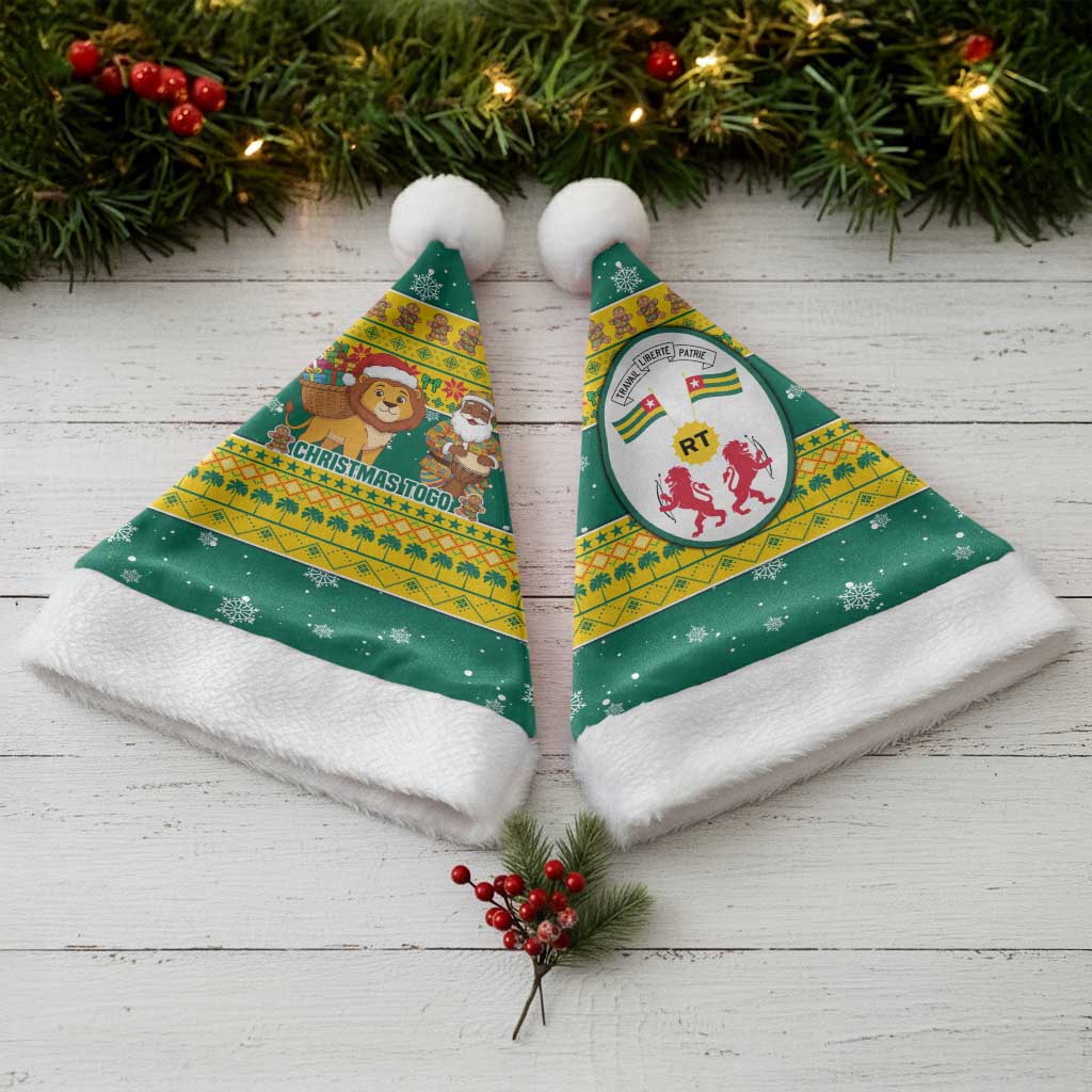 Togo Christmas Santa Hat with Santa Lion Drummer Gingerbread and National Emblem - Wonder Print Shop