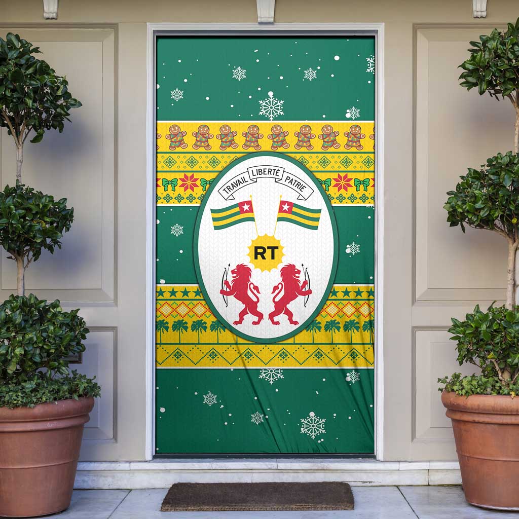 Togo Christmas Door Cover with Santa Lion Drummer Gingerbread and National Emblem - Wonder Print Shop
