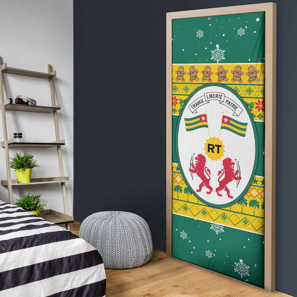 Togo Christmas Door Cover with Santa Lion Drummer Gingerbread and National Emblem - Wonder Print Shop