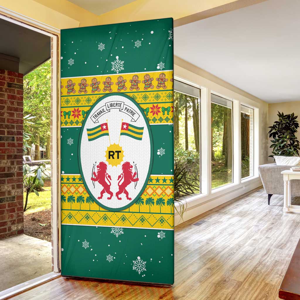Togo Christmas Door Cover with Santa Lion Drummer Gingerbread and National Emblem - Wonder Print Shop