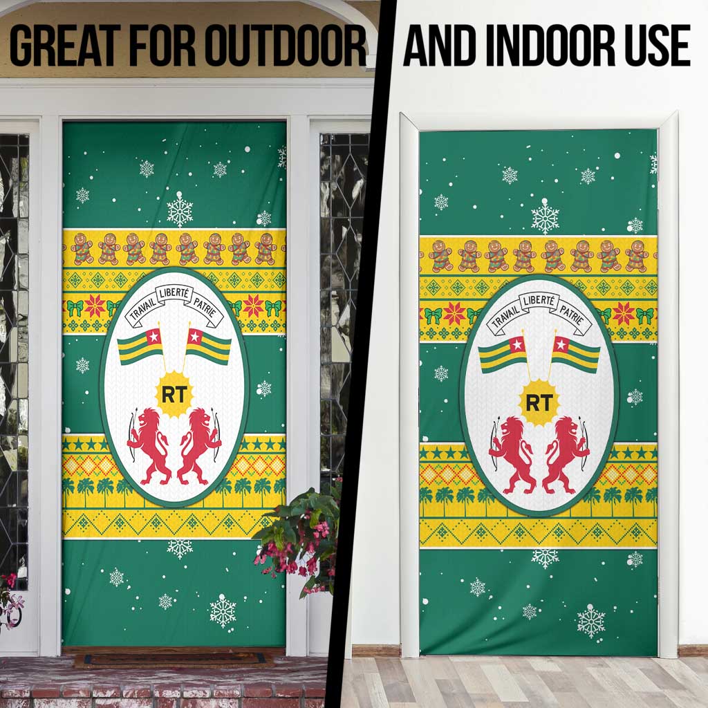 Togo Christmas Door Cover with Santa Lion Drummer Gingerbread and National Emblem - Wonder Print Shop