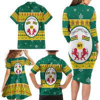 Togo Christmas Family Matching Long Sleeve Bodycon Dress and Hawaiian Shirt with Santa Lion Drummer Gingerbread and National Emblem - Wonder Print Shop