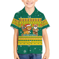 Togo Christmas Family Matching Long Sleeve Bodycon Dress and Hawaiian Shirt with Santa Lion Drummer Gingerbread and National Emblem - Wonder Print Shop