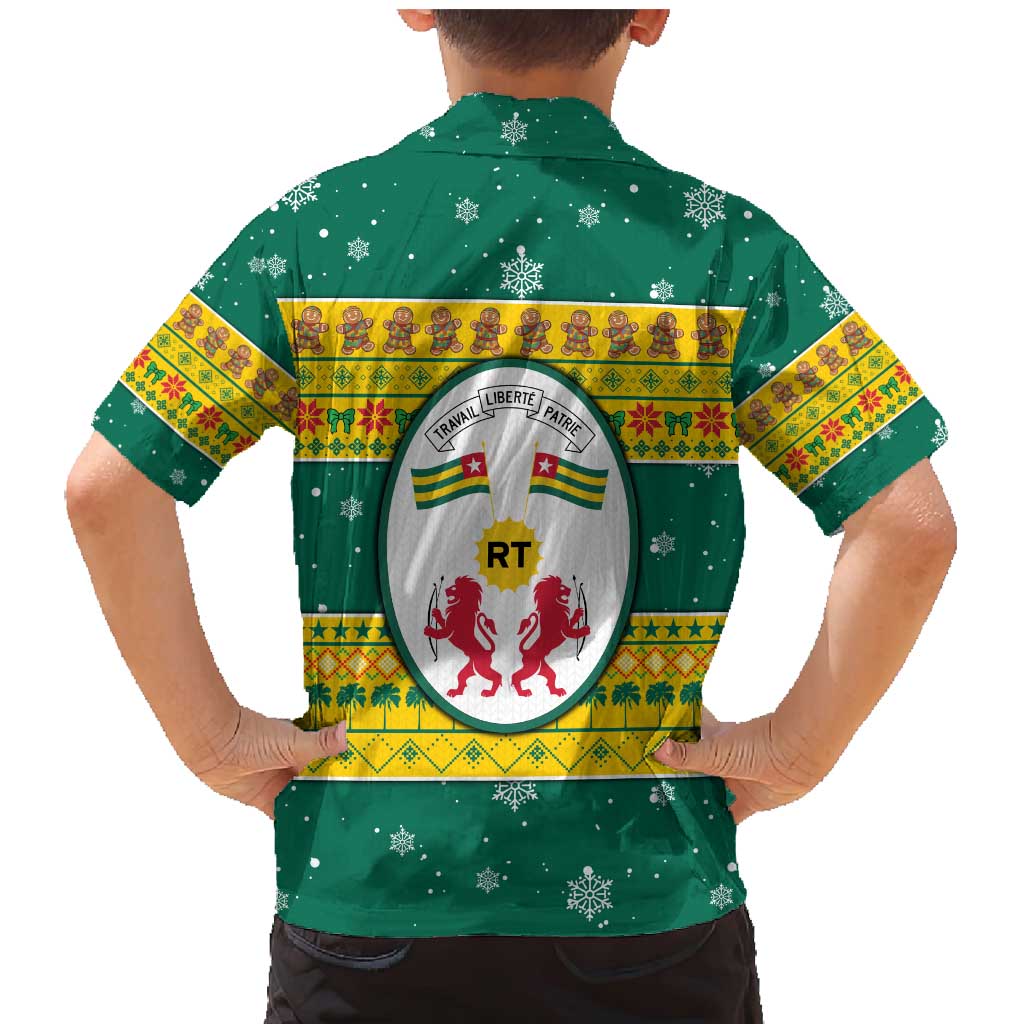 Togo Christmas Family Matching Mermaid Dress and Hawaiian Shirt with Santa Lion Drummer Gingerbread and National Emblem - Wonder Print Shop