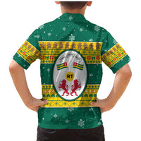 Togo Christmas Family Matching Mermaid Dress and Hawaiian Shirt with Santa Lion Drummer Gingerbread and National Emblem - Wonder Print Shop