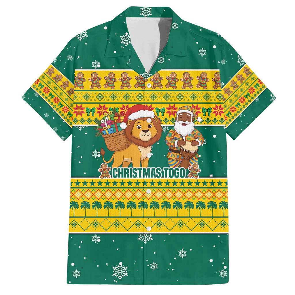 Togo Christmas Family Matching Puletasi and Hawaiian Shirt with Santa Lion Drummer Gingerbread and National Emblem - Wonder Print Shop