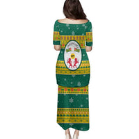 Togo Christmas Family Matching Puletasi and Hawaiian Shirt with Santa Lion Drummer Gingerbread and National Emblem - Wonder Print Shop