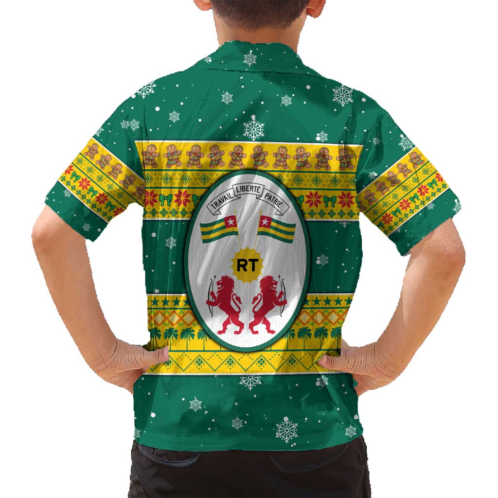 Togo Christmas Family Matching Summer Maxi Dress and Hawaiian Shirt with Santa Lion Drummer Gingerbread and National Emblem - Wonder Print Shop