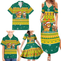 Togo Christmas Family Matching Summer Maxi Dress and Hawaiian Shirt with Santa Lion Drummer Gingerbread and National Emblem - Wonder Print Shop