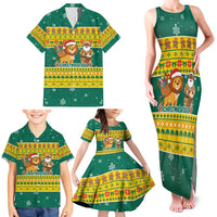 Togo Christmas Family Matching Tank Maxi Dress and Hawaiian Shirt with Santa Lion Drummer Gingerbread and National Emblem - Wonder Print Shop