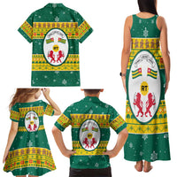 Togo Christmas Family Matching Tank Maxi Dress and Hawaiian Shirt with Santa Lion Drummer Gingerbread and National Emblem - Wonder Print Shop