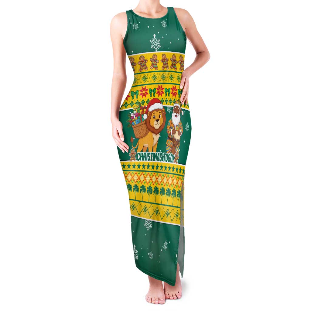 Togo Christmas Family Matching Tank Maxi Dress and Hawaiian Shirt with Santa Lion Drummer Gingerbread and National Emblem - Wonder Print Shop