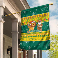 Togo Christmas Garden Flag with Santa Lion Drummer Gingerbread and National Emblem - Wonder Print Shop