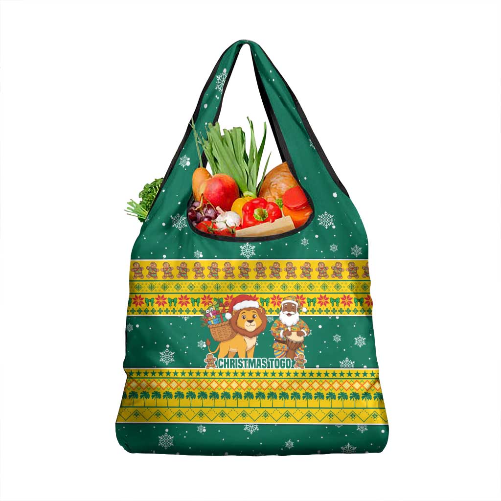 Togo Christmas Grocery Bag with Santa Lion Drummer Gingerbread and National Emblem - Wonder Print Shop