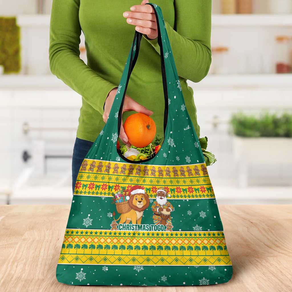 Togo Christmas Grocery Bag with Santa Lion Drummer Gingerbread and National Emblem - Wonder Print Shop