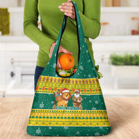 Togo Christmas Grocery Bag with Santa Lion Drummer Gingerbread and National Emblem - Wonder Print Shop