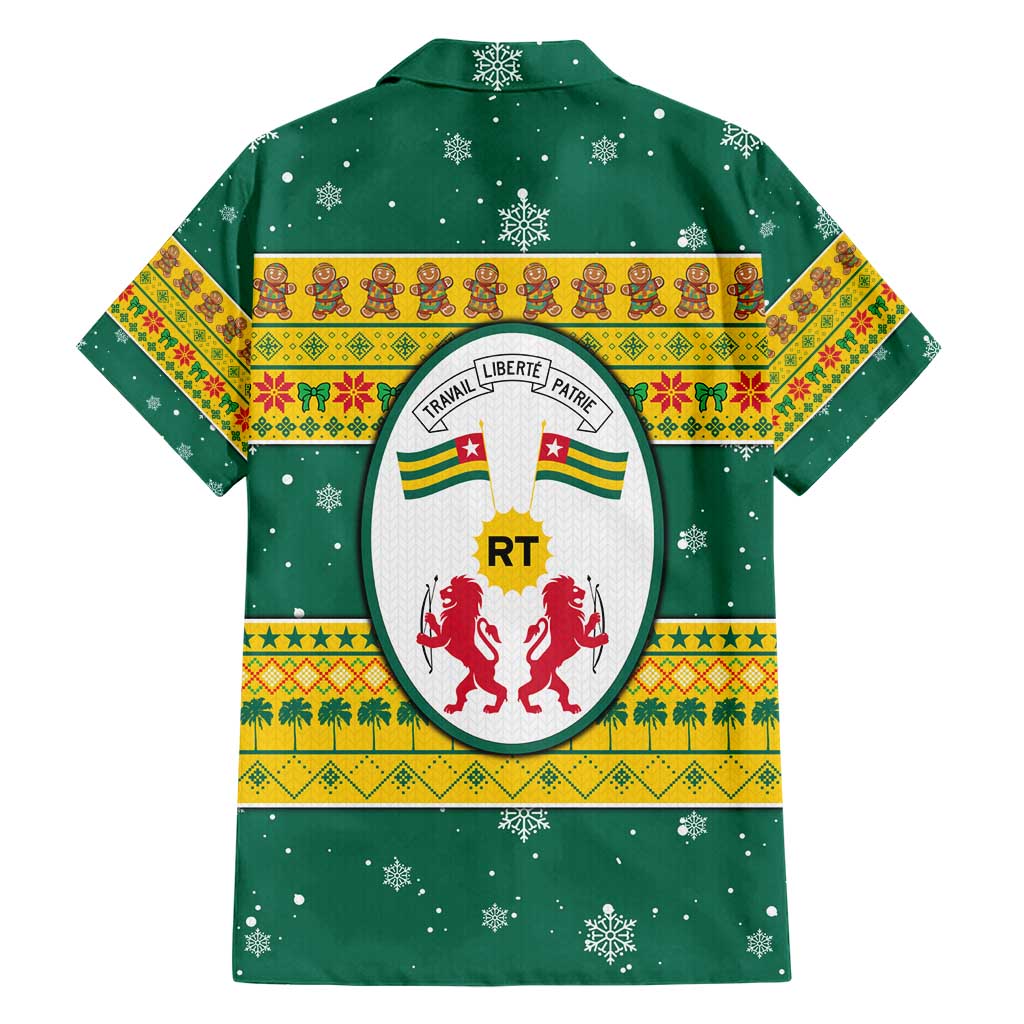 Togo Christmas Hawaiian Shirt with Santa Lion Drummer Gingerbread and National Emblem - Wonder Print Shop