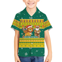 Togo Christmas Hawaiian Shirt with Santa Lion Drummer Gingerbread and National Emblem - Wonder Print Shop