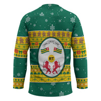 Togo Christmas Hockey Jersey with Santa Lion Drummer Gingerbread and National Emblem - Wonder Print Shop