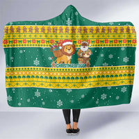 Togo Christmas Hooded Blanket with Santa Lion Drummer Gingerbread and National Emblem - Wonder Print Shop