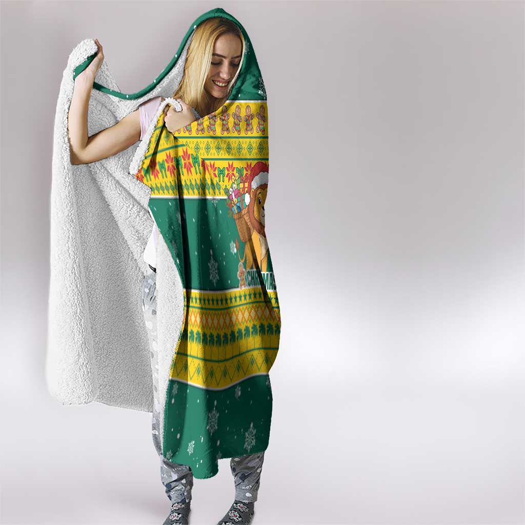 Togo Christmas Hooded Blanket with Santa Lion Drummer Gingerbread and National Emblem - Wonder Print Shop