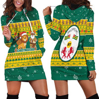 Togo Christmas Hoodie Dress with Santa Lion Drummer Gingerbread and National Emblem - Wonder Print Shop