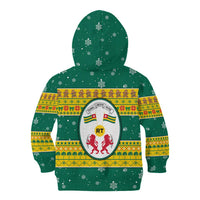 Togo Christmas Kid Hoodie with Santa Lion Drummer Gingerbread and National Emblem - Wonder Print Shop