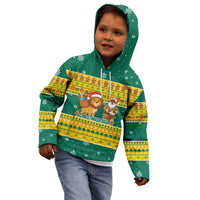 Togo Christmas Kid Hoodie with Santa Lion Drummer Gingerbread and National Emblem - Wonder Print Shop
