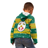 Togo Christmas Kid Hoodie with Santa Lion Drummer Gingerbread and National Emblem - Wonder Print Shop