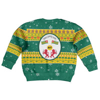 Togo Christmas Kid Ugly Christmas Sweater with Santa Lion Drummer Gingerbread and National Emblem - Wonder Print Shop