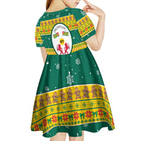 Togo Christmas Kid Short Sleeve Dress with Santa Lion Drummer Gingerbread and National Emblem - Wonder Print Shop