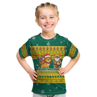 Togo Christmas Kid T Shirt with Santa Lion Drummer Gingerbread and National Emblem - Wonder Print Shop