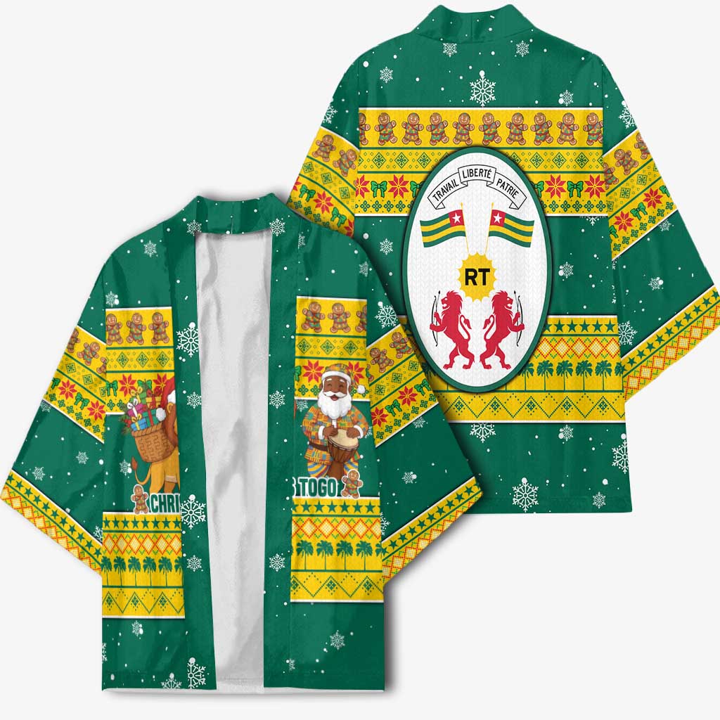 Togo Christmas Kimono with Santa Lion Drummer Gingerbread and National Emblem - Wonder Print Shop