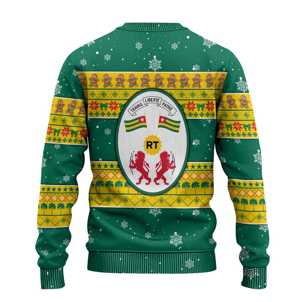 Togo Christmas Ugly Christmas Sweater with Santa Lion Drummer Gingerbread and National Emblem - Wonder Print Shop
