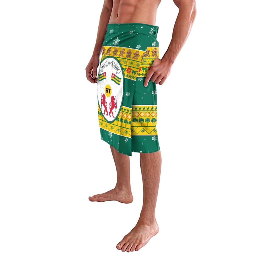 Togo Christmas Lavalava with Santa Lion Drummer Gingerbread and National Emblem - Wonder Print Shop