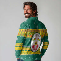 Togo Christmas Long Sleeve Polo Shirt with Santa Lion Drummer Gingerbread and National Emblem - Wonder Print Shop