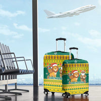 Togo Christmas Luggage Cover with Santa Lion Drummer Gingerbread and National Emblem - Wonder Print Shop