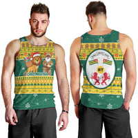 Togo Christmas Men Tank Top with Santa Lion Drummer Gingerbread and National Emblem - Wonder Print Shop
