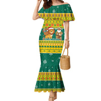 Togo Christmas Mermaid Dress with Santa Lion Drummer Gingerbread and National Emblem - Wonder Print Shop