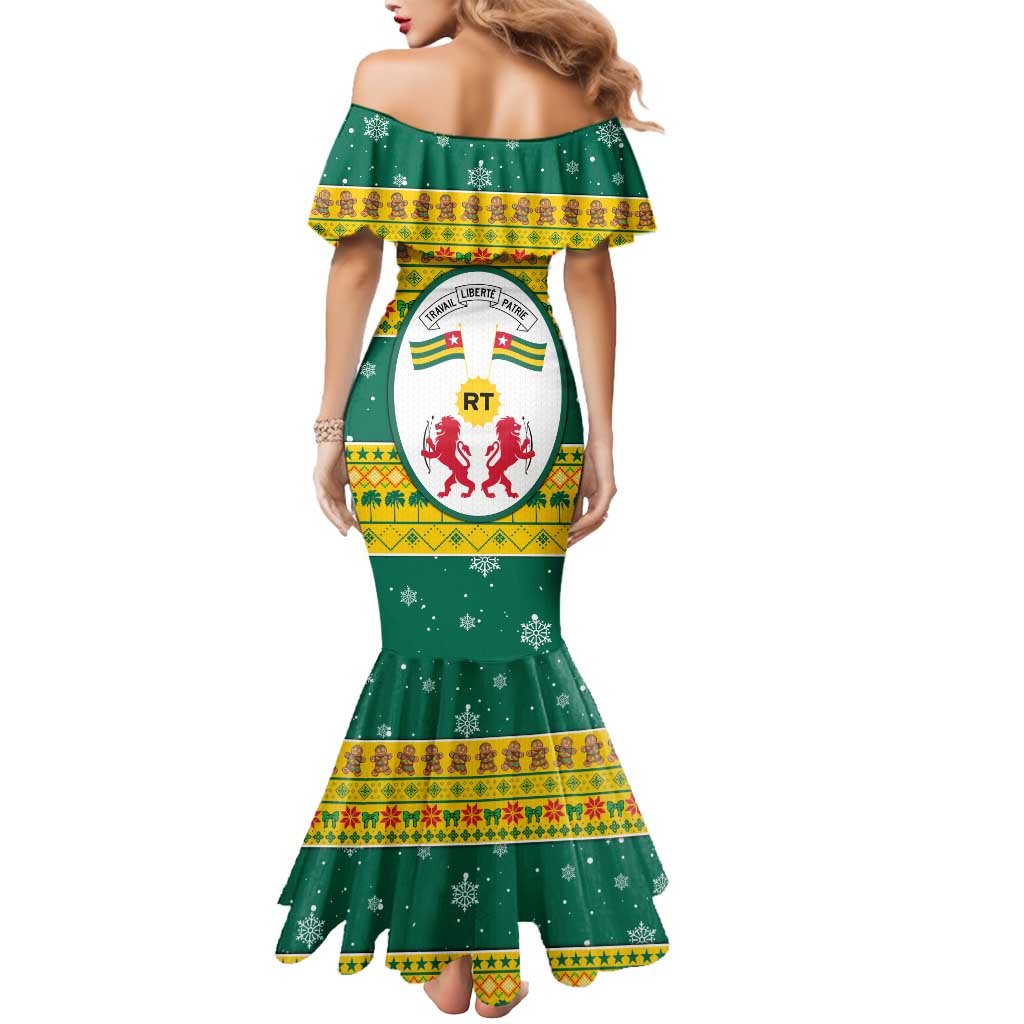 Togo Christmas Mermaid Dress with Santa Lion Drummer Gingerbread and National Emblem - Wonder Print Shop